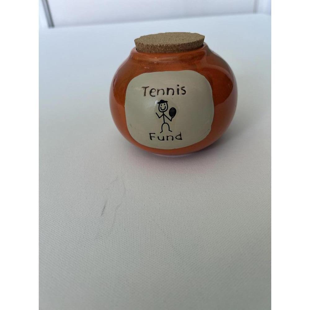 Tennis fund coin jar, savings, funny